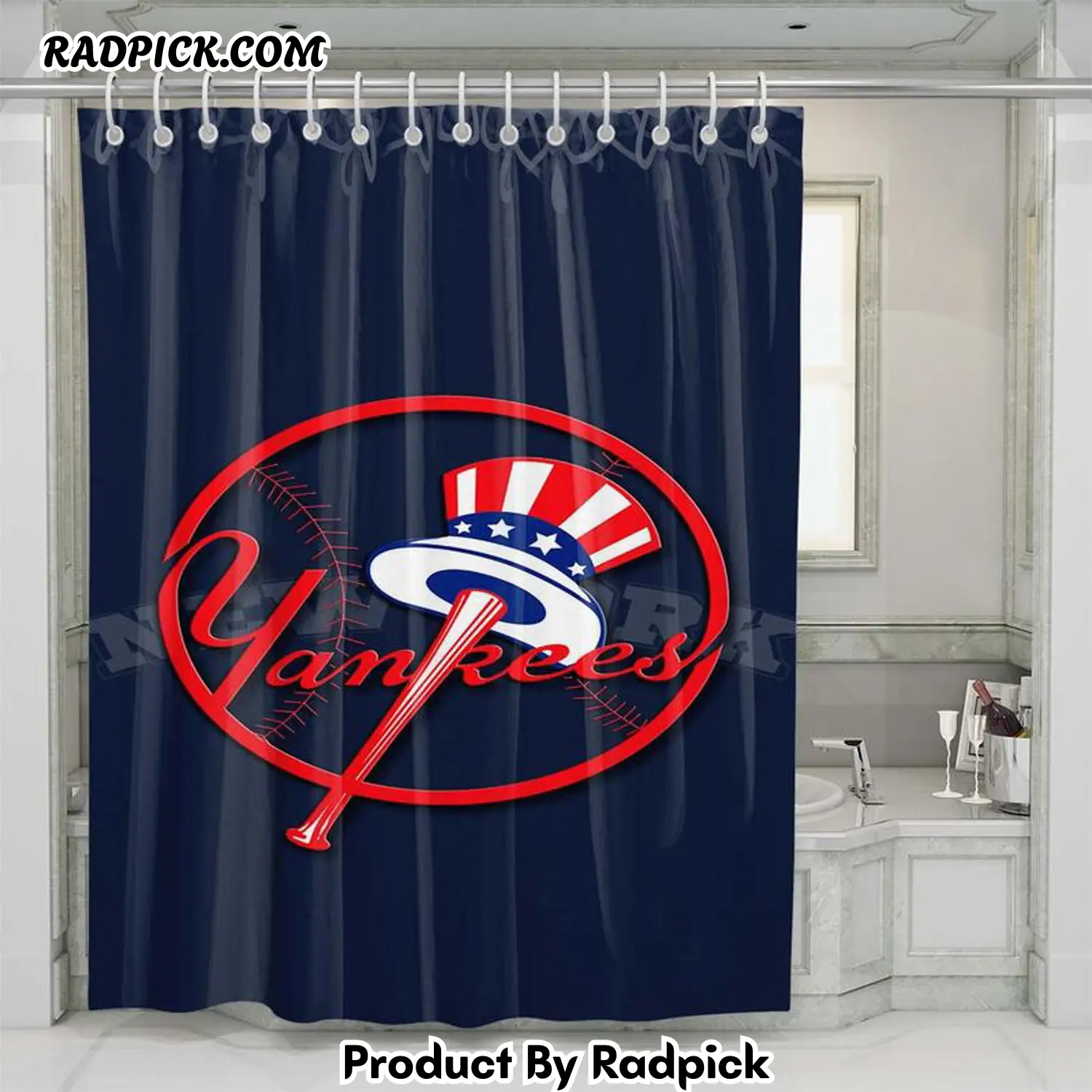 Yankees 02 shower curtain set bathroom set for bathroom decor best gift for friends rp3873